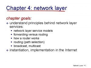 Goals of network layer