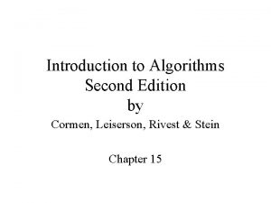 Introduction to algorithms second edition