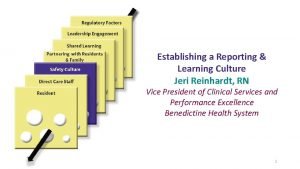 Establishing a Reporting Learning Culture Jeri Reinhardt RN