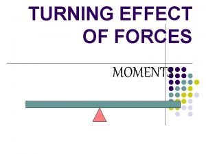 The turning effect of force about a pivot