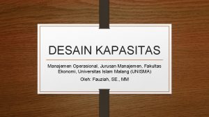 Contoh kapasitas desain