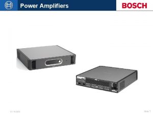 Power Amplifiers 31 10 2020 Slide 1 Power