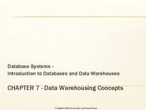 Database Systems Introduction to Databases and Data Warehouses