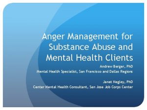 Samhsa anger management participant workbook