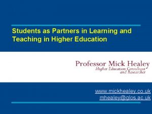 Students as Partners in Learning and Teaching in