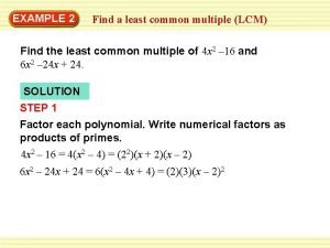Lcm of polynomials examples