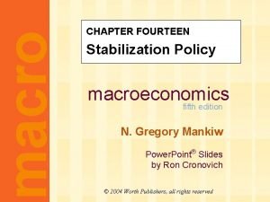 macro CHAPTER FOURTEEN Stabilization Policy macroeconomics fifth edition