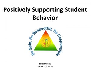 Positively Supporting Student Behavior Presented by Laura Zeff