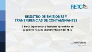 REGISTRO DE EMISIONES Y TRANSFERENCIAS DE CONTAMINANTES El