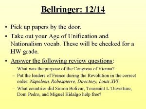 Bellringer 1214 Pick up papers by the door