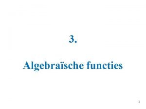 3 Algebrasche functies 1 Inleiding f y fx