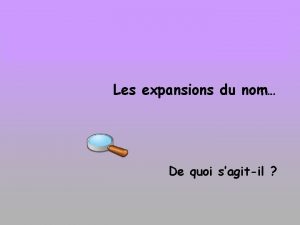 Expansion du nom