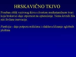 Hrskavično tkivo