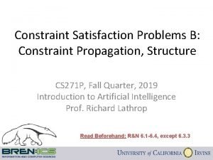 Constraint Satisfaction Problems B Constraint Propagation Structure CS