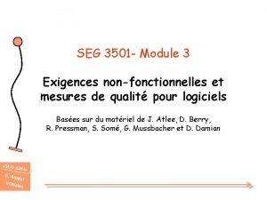 SEG 3501 Module 3 Exigences nonfonctionnelles et mesures