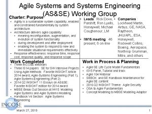 Agile systems engineering framework Agile systems engineering framework