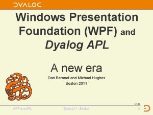 Windows Presentation Foundation WPF and Dyalog APL A
