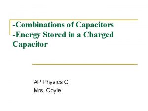 Energy stored in parallel plate capacitor