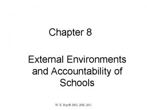 External environment and accountability of schools