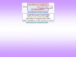 Part of MATERIALS SCIENCE A Learners Guide ENGINEERING