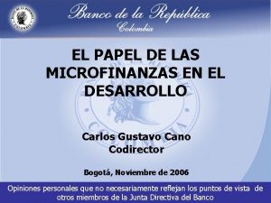 EL PAPEL DE LAS MICROFINANZAS EN EL DESARROLLO