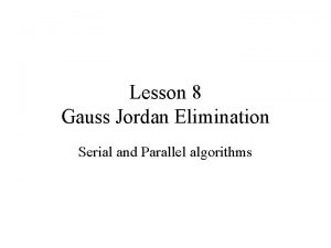 Gauss–jordan elimination