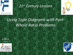 21 st Century Lessons Using Tape Diagrams with