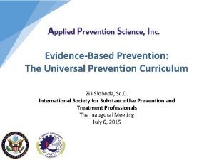 Universal prevention curriculum