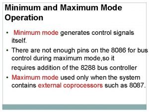 Minimum and maximum mode of 8086 system and timings