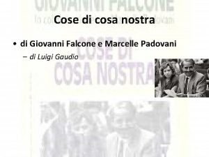 Cose di cosa nostra di Giovanni Falcone e