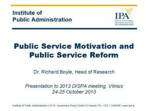 Public service motivation in public administration