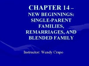 Characteristics of single parent family