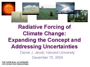 Radiative Forcing of Climate Change Expanding the Concept