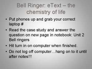 Text structure bell ringer