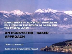 MANAGEMENT OF NONPOINT SOURCES OF POLLUTION IN THE