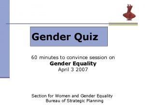 What is gender equality answer