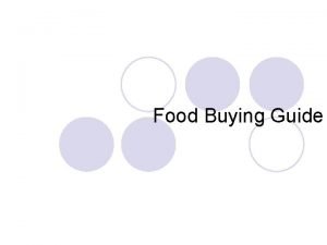 Food Buying Guide Food Buying Guide Can be