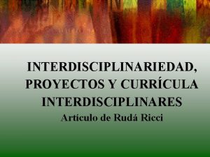 Que es interdisciplinar