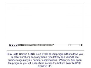 Keno combinations