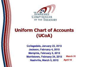 Uniform Chart of Accounts UCo A Collegedale January