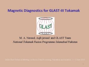 Magnetic Diagnostics for GLASTIII Tokamak M A Naveed