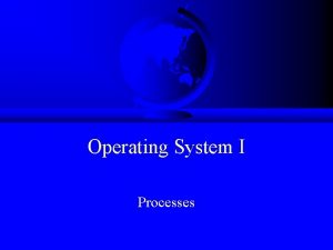 Operating System I Processes Processes F A program