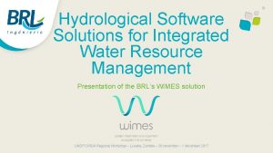 Water resource management software