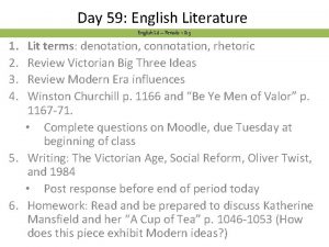 Day 59 English Literature English Lit Periods 1