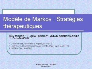 Modle de Markov Stratgies thrapeutiques Sory TRAORE 1