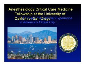 Anesthesiology Critical Care Medicine Fellowship at the University