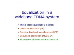 Gw2 equalization protocol Gw2 equalization protocol