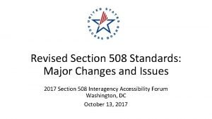 Revised section 508 standards