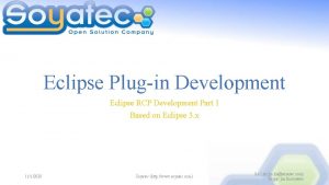 Eclipse rcp development Eclipse rcp development