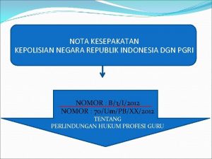 NOTA KESEPAKATAN KEPOLISIAN NEGARA REPUBLIK INDONESIA DGN PGRI